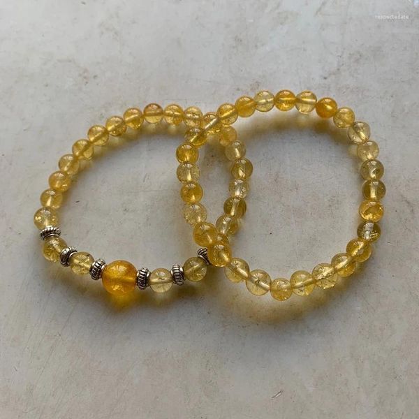 Bracelet en cristal de Citrines de Quartz jaune naturel, 1 pièce, bijoux en pierre d'amitié à Distance pour Couple, cadeaux de vacances pour enfants