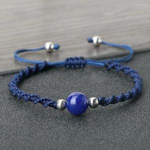 Strand Navy Blue File Bracelet Bracelet 10 mm Tiger Eye Natural Stone Couple BraceletBangles Chain Friendship Pulsera Jewelry Gift