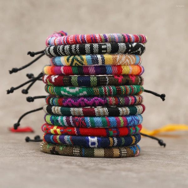 Strand Népal Ethnique Bohême Corde Bracelet Hommes Femmes Tissu Fil Tissu Pour Bracelets Pulseras Hilo Tela Hombre