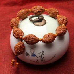 Noix de brin sculptée suzhou jardin olive noix sculpture bracelet manuel de quantité réduction