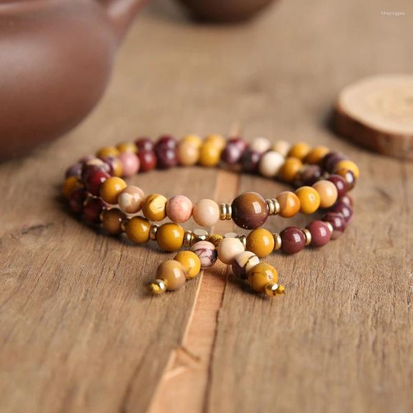 Strand OAIITE 6mm 5A Pulsera de piedra de yema natural Ojo de tigre amarillo Energía Mineral Yoga Meditación Joyería curativa para hombres y mujeres