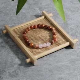 Strand OAIITE 8mm Bracelet en cristal rose naturel femme perle en bois Yoga méditation amour pierre d'énergie