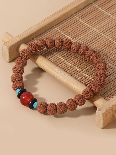 Strand OAIITE-pulsera de ágata roja Natural de 8mm, budista tibetano, Bodhi, cuentas masculinas, oración, meditación, joyería curativa