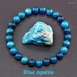 Strand Oaiite Véritable Tiger Tiger Eye Blue Bracelet Apatite Men Colore Crystal Agate Quartz Femmes Énergie Guérison Bijoux Yoga