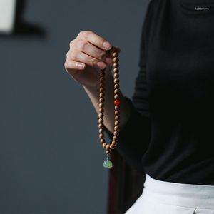 Bracelet de perles de bouddha en vieux bois de santal pour femmes, chapelet de poignet Mala, prière aromatique et naturelle à main