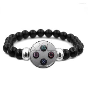 Strand Old Video Game Controller Perlé Bracelet Hommes Femmes Nouveauté À La Main En Verre Gem Art Po Charme Garçons Idée Cadeau Bijoux