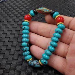Strand geoptimaliseerde Buckle turquoise abacus kralen ornament -bracelet imitatie jade