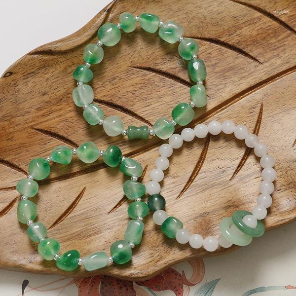 Strand Original innovant chinois Fu su Natural Stone Colored Jade Bamboo Bracelets Bridice Classic Bracelet