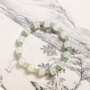 Hilo Original innovador chino piedra sintética pulsera mujer Diy verde Donglin joyería antigua al por mayor