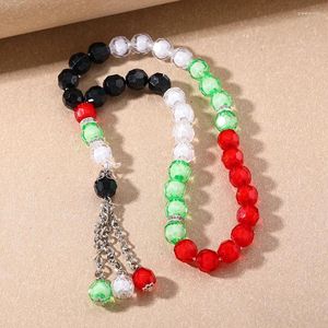 Strand Paristin Flag Perles Bracelet Palestine Arabe Flagtesbih Prayer Rosaire Tasbih Muslim Car-Office de voiture suspendue Cadeaux