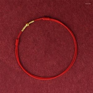 STRAND PANJBJ Kleine goudkleur titanium kralen Rode draad geweven Braid armband voor vrouwen meisje Anklet paar Joodly cadeau drop