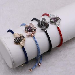 STRAND PCS MIX -kleuren Kleine bijenarmbanden touwketen Bracelet armband met zirkoon charme kralen gemaakt bugs 3277 kralen strengen