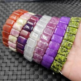 Strand Perzik Bloesem Jade Gelukshanger Armband Violet Verbreed Olijfgroen