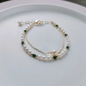 Bracelet de perles à brins de luxe léger, couleur mosaïque, Double couche, Design, sens de la main, bijoux
