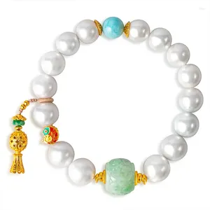 Bracelet de perles en argent Sterling S925 pour femmes, carillon à vent, perle de Jade