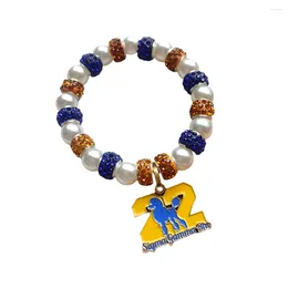 Association des sœurs personnalisées Strand Sgr Metal Poodle Letter Pendant Greek Numerals Elastic Bracelet