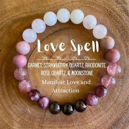 Strand roze amethist armband kubieke zelf liefde braclet paar geschenken mooie sieraden echte natuursteen kralen armbanden handgemaakt