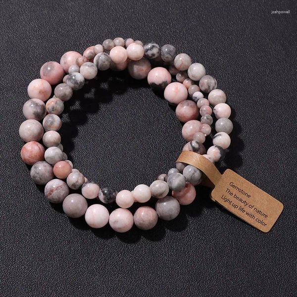 Bracelet de perles zèbre rose pour femmes, 4, 6, 8mm, pierre naturelle, Turquoises, Agates, œil de tigre, ensemble de Quartz, bijoux pour hommes et amis