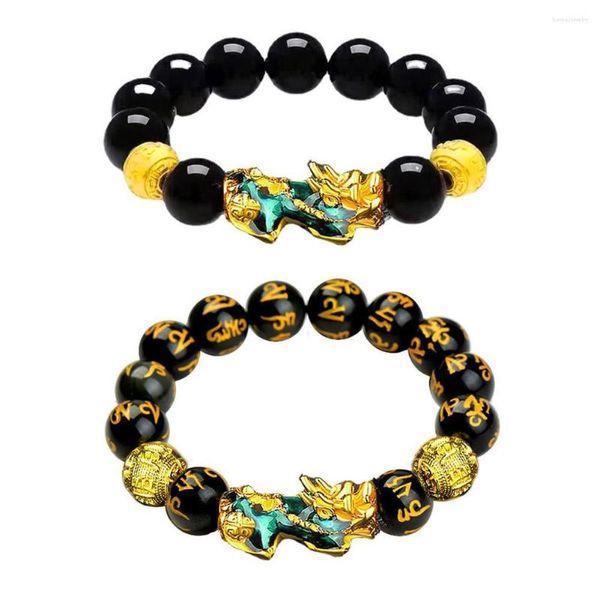 Strand Pixiu Bracelet Mantra apporter bonne chance et richesse bouddhisme foi avec des Bracelets de perles d'animaux anciens chinois