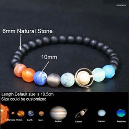 Strand Planets Perles Bracelet Pour Hommes Femmes Naturel 6/8mm Onyx/Carte Pierre Braslet Yoga Méditation Bijoux Accessoires Pulseras Mujer