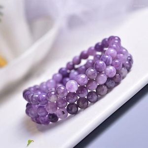 Strand Prune Tourmaline Naturel Violet Quartz Cristal Stretch Perles Bracelet 6mm