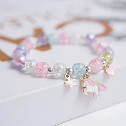 Bracelet en perles de pop-corn pour enfants et femmes, joli pendentif en forme de fleur de nuage, breloque pour filles, vente en gros