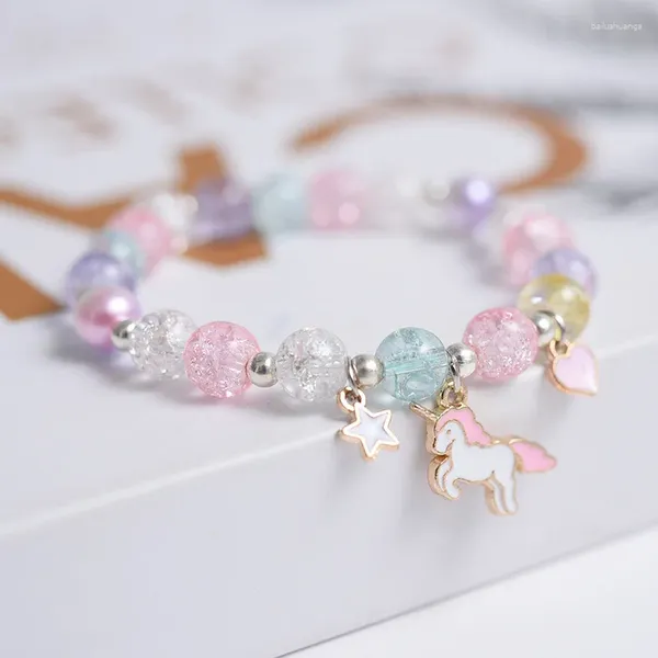 Pulsera dulce con cuentas de palomitas de maíz para niños y mujeres, pulseras con colgante de flor de nube, amuleto para niñas, deseo al por mayor