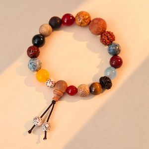 Bracelet de perles de prière bouddhiste, pendentif, chaîne à main, 18 graines, chant en bois, Bracelets en bois de santal, bijoux