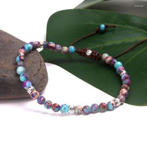 Strand Premium Beads Pulseras delgadas Stone Japser Fancy Amistad Amantes Parejas Yoga Pulsera Joyería Gota