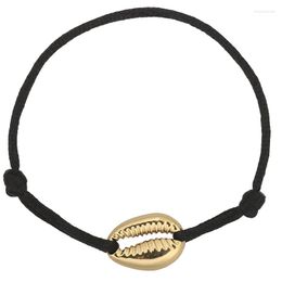 Brin Promotion femmes mode fait à la main avec pendentif or en acier inoxydable coquille bijoux corde chaîne Bracelet pour fille