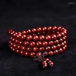 Bracelet en perles de grain de Rift, brin Pterocarpus Santalinus 108, matériau ancien de l'inde