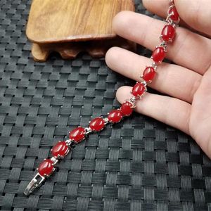 Strand Quartz Rock Jade Oeuf Surface Poulet Bracelet de sang rouge