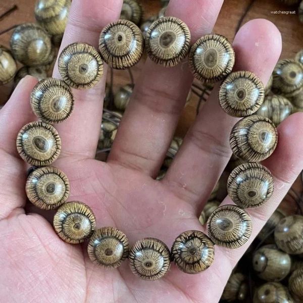 Bracelet en rotin et bois parfumé, perles rondes, petite feuille, bouddha, vigne naturelle, œil d'aigle, livraison aléatoire