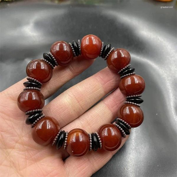 Stron Red Agate Old Type Beads Bracelet Balcédoine