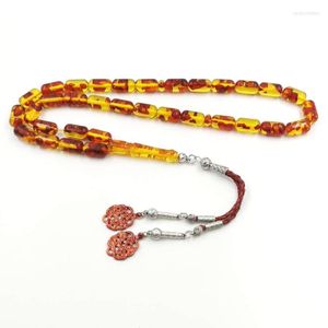 Hebra de resina roja Tasbih 33 Rosario musulmán hombre cuentas de oración pulsera islámica regalo moda árabe Misbaha tienda profesional Masbah