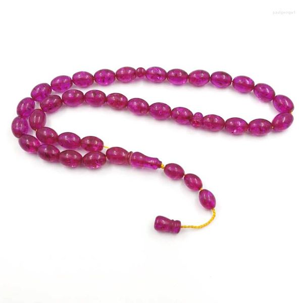 Brin rouge résine Tasbih 33 perles de prière grande taille musulman chapelet Bracelet saoudien arabe islamique Accesspries Misbaha cadeau Eid