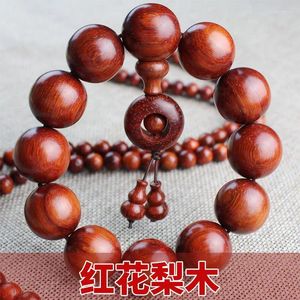 Bracelet de palissandre rouge à la brin108 Buddha perles et femmes Bracelet Bijoux de couple Collectables-Autographie Rosaire Prière de bois de santal