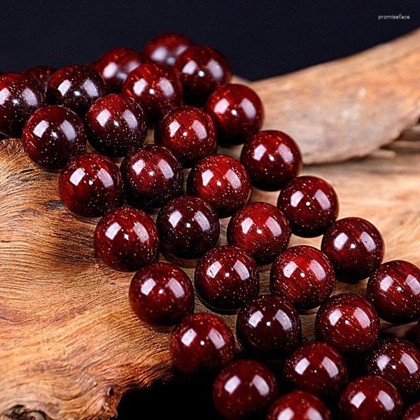 Hilo de sándalo rojo, Material antiguo, cuerda de mano de madera, 108, pulseras para hombres y mujeres, Rosario de cuentas budistas secreto con alto contenido de aceite