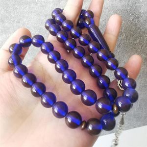 STRAND RESIN TASBIH BLAUW AMBER Kleur Moslim Tesbih 33 51 99 Islamitische gebedstalen Eid Gift Arabische mode Rosaris Misbaha