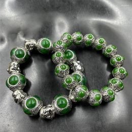 Strand rétro rétro Tibetan Silver Green Imitation Imitation Bracelet Special Offre spéciale