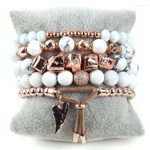 Strand RH Fashion Bohemia kralen sieraden Witte kleur 5pc Multi Stack stenen armbanden ingesteld voor dames festivalcadeau