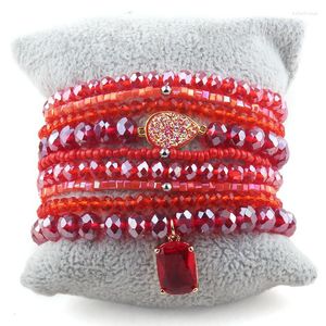 Strand RH joyería de moda conjunto de pulsera con cuentas 4 6 8 Mm 9 piezas pila de cristal Dorp pulseras para regalo de mujer