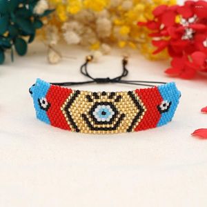 Strand Rice Bead Bracelet Design Hand Knitting Bohemia Devil's Eye Originalité Réglable Marée Simple Perlé