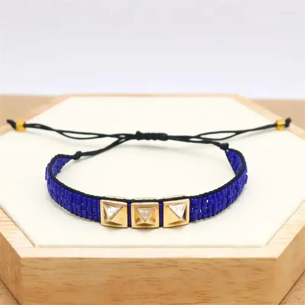 Bracelet de perles de riz à brins, rivets originaux, multicouches, tricoté à la main, bohémien, couleur réglable, mode Simple perlé