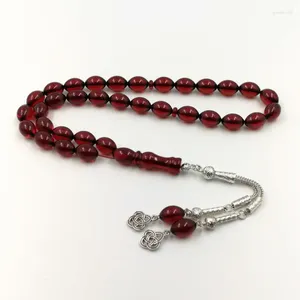 Rosaire de brin 33 Perles musulmanes Tasbih rouges Mastkhan prière islamique Gift Eid pour les bracelets Misbaha de l'homme de l'islam