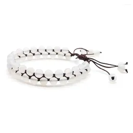 Strand Rose Quartz poudre cristal couches pierres précieuses Bracelet réglable en gros pour les femmes et les hommes cadeau de noël GB030