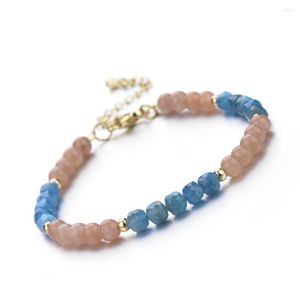 Strand Round en Cube -vorm Apatiet Sunstone Amethist Lapis Labradorite Amazoniet Natuurlijke stenen Bead Bracelet