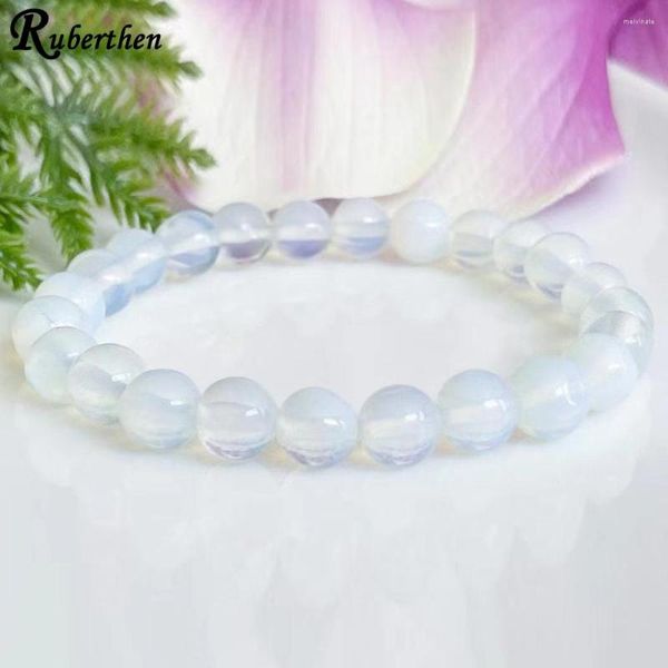 Strand Ruberthen, pulsera de piedras preciosas de opalita para mujer, cristales curativos, equilibrio espiritual, muñeca con cuentas, Mala, Yoga, joyería de meditación