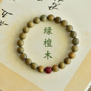 Strand Ruifan 8/10mm Natural sándalo verde Lotus cinabrio cuentas para mujeres hombres pareja joyería de moda regalos YBR776