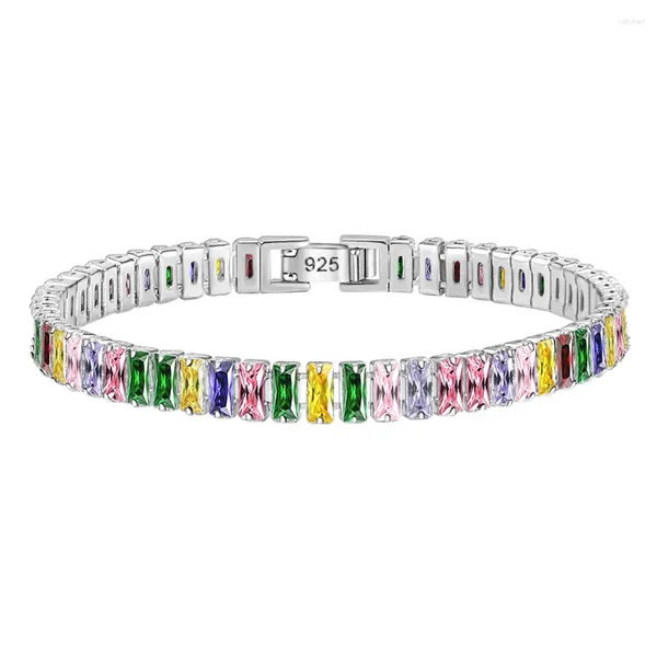 Bracelet rectangulaire en Zircon brillant, bijoux à la mode, breloque goutte, cadeau d'anniversaire pour fille, cadeau d'amoureux, Flash cuboïde de qualité